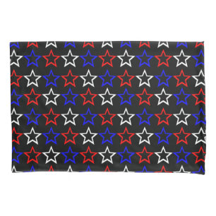 Red White and Blue Stars Pattern Pillowcase