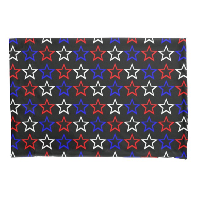 Red White and Blue Stars Pattern Pillowcase (Front)