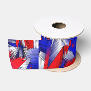 Red White and Blue Stars Satin Ribbon