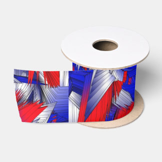 Red White and Blue Stars Satin Ribbon