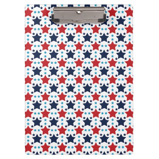 Red, White, and Blue Stars; Starry Pattern Clipboard (Front)