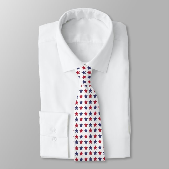 Red White And Blue Stars Tie (Tied)