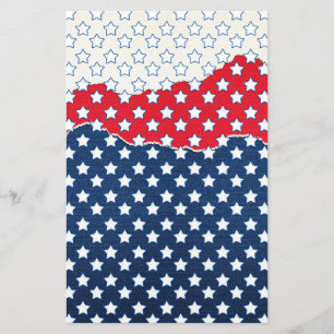 Red, White and Blue Stars (USA) (United States) Stationery