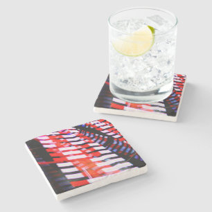 Red White and Blue Stone Coaster