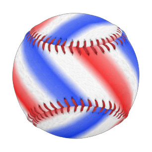 Red White and Blue Stripe Design Baseball