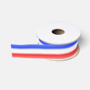 Red White and Blue Stripe Grosgrain Ribbon