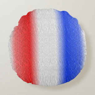Red White and Blue Stripe Round Cushion
