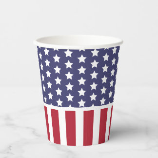 Red White and Blue Striped American Flag Party Paper Cups