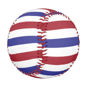 Red, White and Blue Striped Baseball