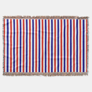 Red White and Blue Striped Throw Blanket