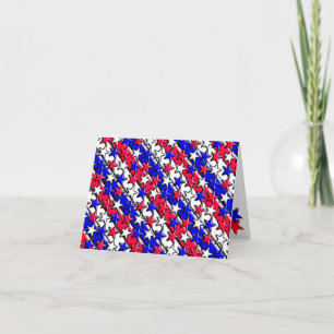 Red, White, and Blue Stripes and Stars Notecard