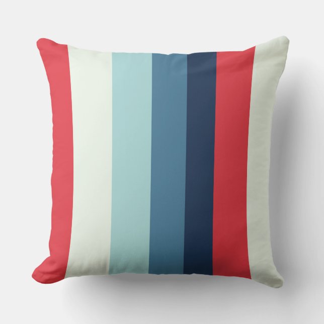 Red White and Blue Stripes Cushion (Front)