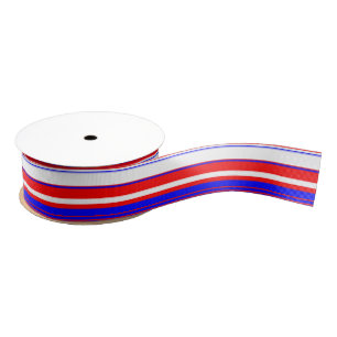 Red white and Blue Stripes Grosgrain Ribbon