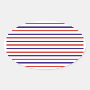 Red White and Blue Stripes Oval Sticker