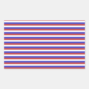 Red, White and Blue Stripes. Rectangular Sticker