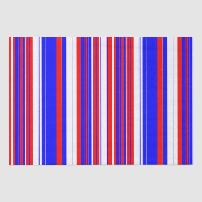 Red white and Blue Stripes  Tissue Paper (Front)