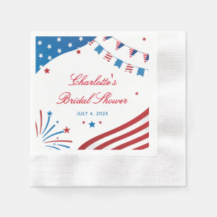 Red White and Blue Summer Bridal Shower Napkin