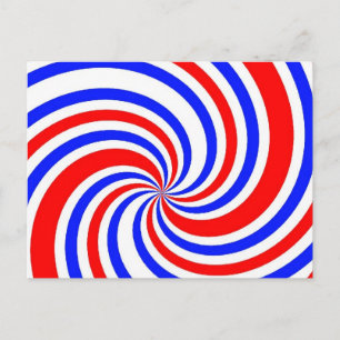 Red, White and Blue Swirls Postcard