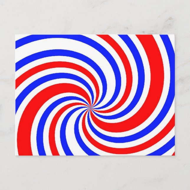 Red, White and Blue Swirls Postcard (Front)