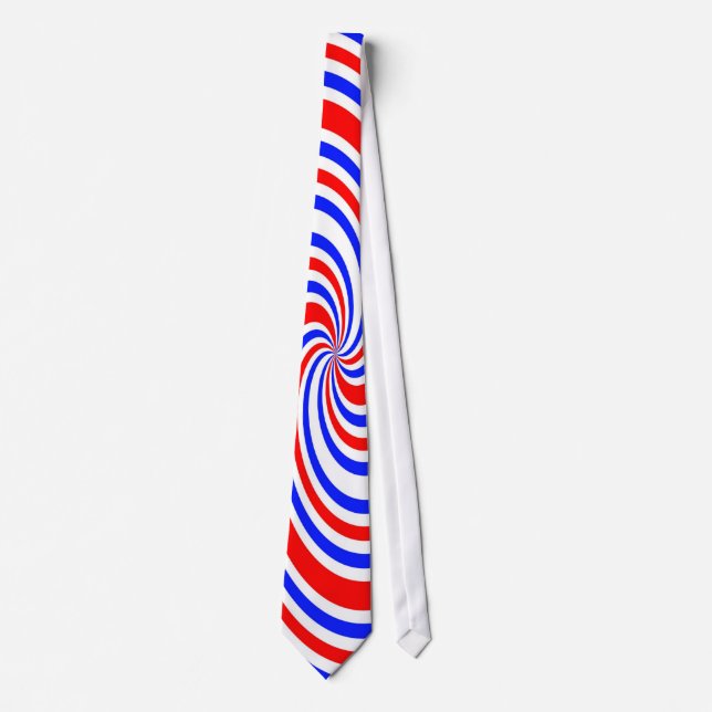 Red white and blue swirls tie (Front)