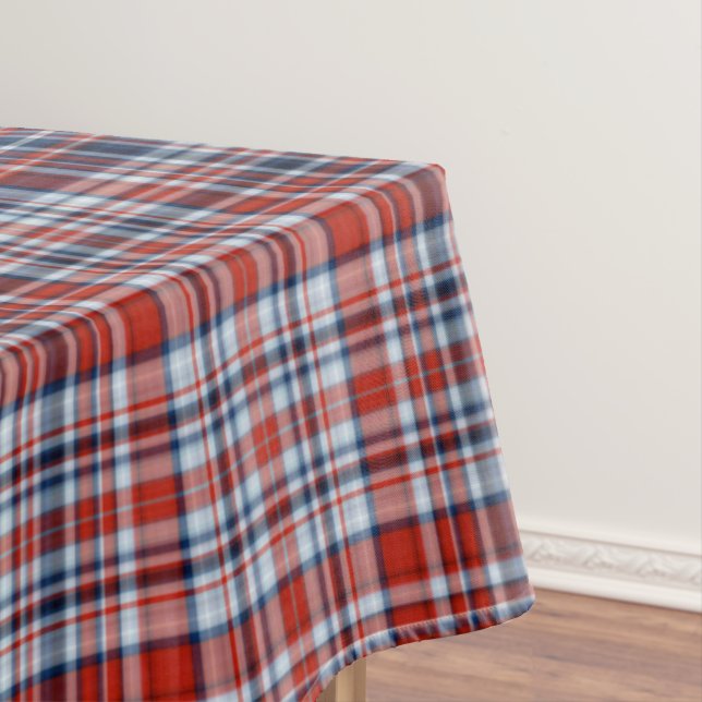 Red White and Blue Tartan Tablecloth (In Situ)