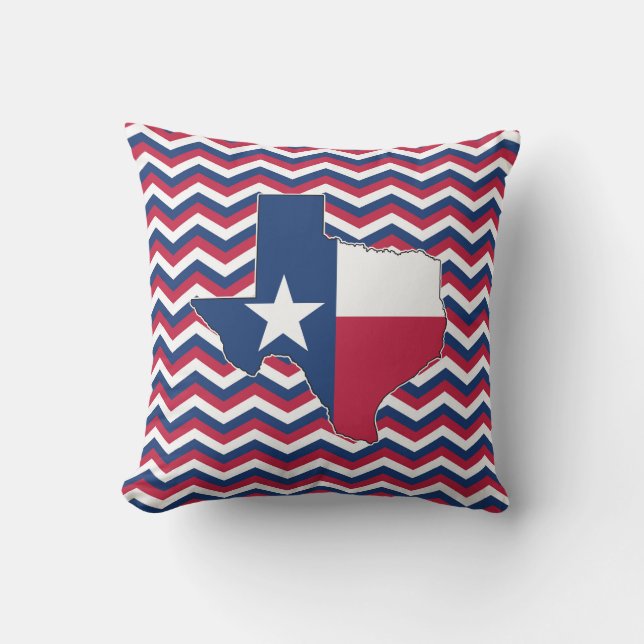 Red White and Blue Texas Decorative Throw Pillow (Front)