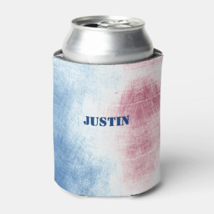 Red White and Blue Tie Dye Personalised Can Wrap Can Cooler