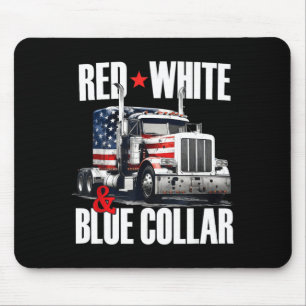 Red white and blue trucker collar patriotic usa mouse mat