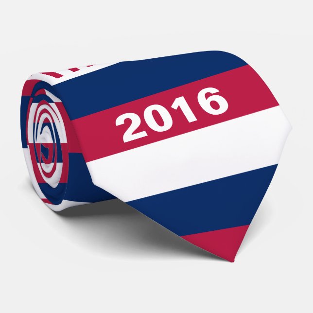Red White and Blue Trump 2016 Tie (Rolled)