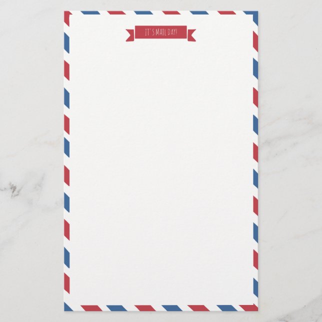 Red, White, And Blue Unlined Stationery (Front)