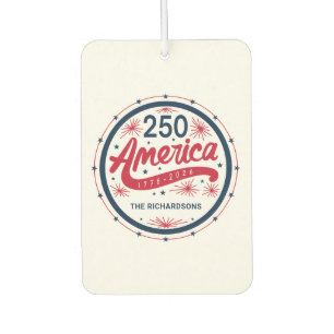 Red White and Blue USA America's 250th Anniversary Car Air Freshener