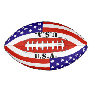 Red,White and Blue USA Flag American Football