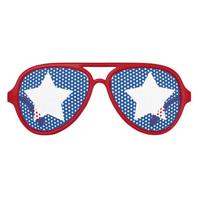 Red White and Blue USA Freedom Aviator Sunglasses (Front)