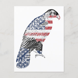 Red White And Blue USA Patriotic Eagle Art  Postcard
