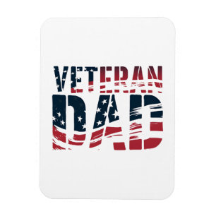 Red, White, and Blue Veteran Dad Magnet