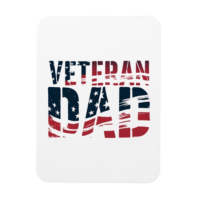 Red, White, and Blue Veteran Dad Magnet (Vertical)
