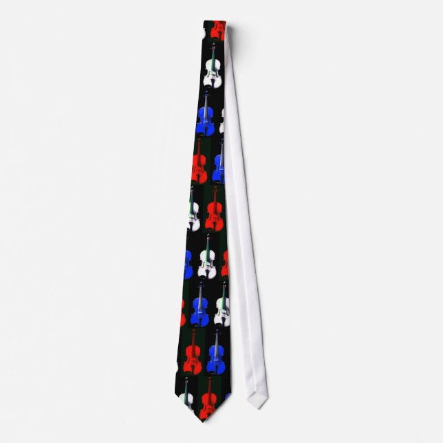 Red, White and Blue Violin Tie - Customised (Front)