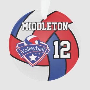 Red, White and Blue Volleyball   DIY Text Ornament