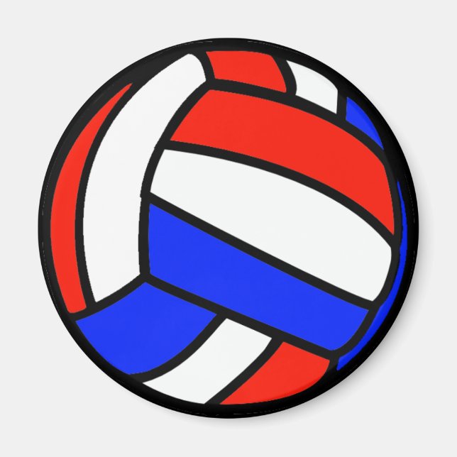 Red White and Blue Volleyball Magnet (Front)