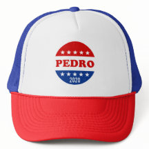Red White and Blue Vote for Pedro Voter Button