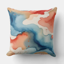 Red, White and Blue Watercolor abstract