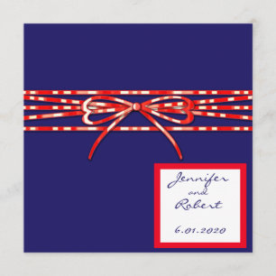 Red White and Blue Wedding Invitation