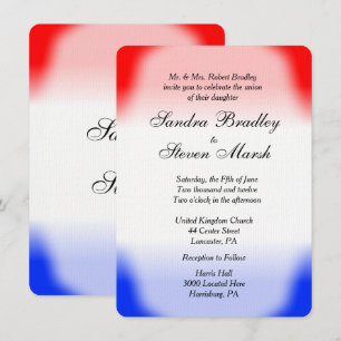 Red White and Blue Wedding Invitations