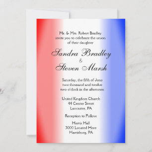 Red White and Blue Wedding Invitations