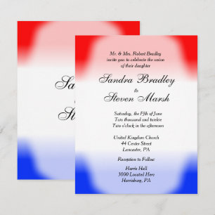 Red White and Blue Wedding Invitations