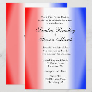 Red White and Blue Wedding Invitations