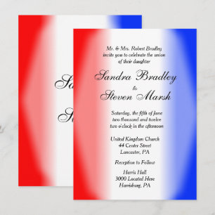Red White and Blue Wedding Invitations