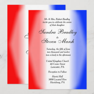 Red White and Blue Wedding Invitations