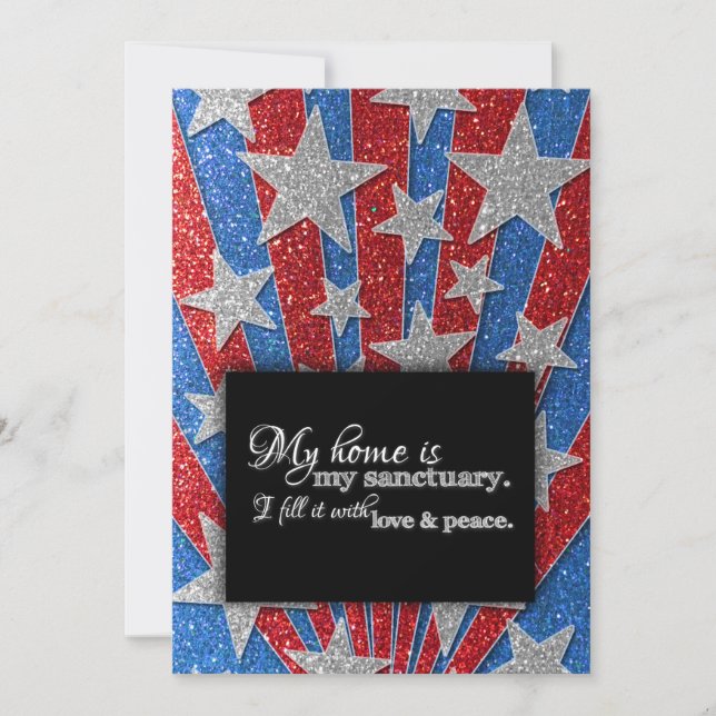 Red White And Blue We've Moved Housewarming BBQ Invitation (Front)