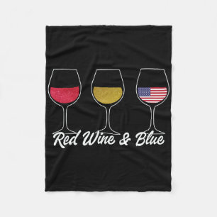 Red White And Blue Wine Gles Womens 4th Of July Pa Fleece Blanket